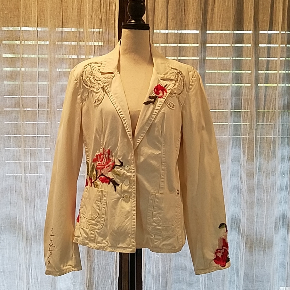 Johnny Was JW Los Angeles Blazer Cream & Floral